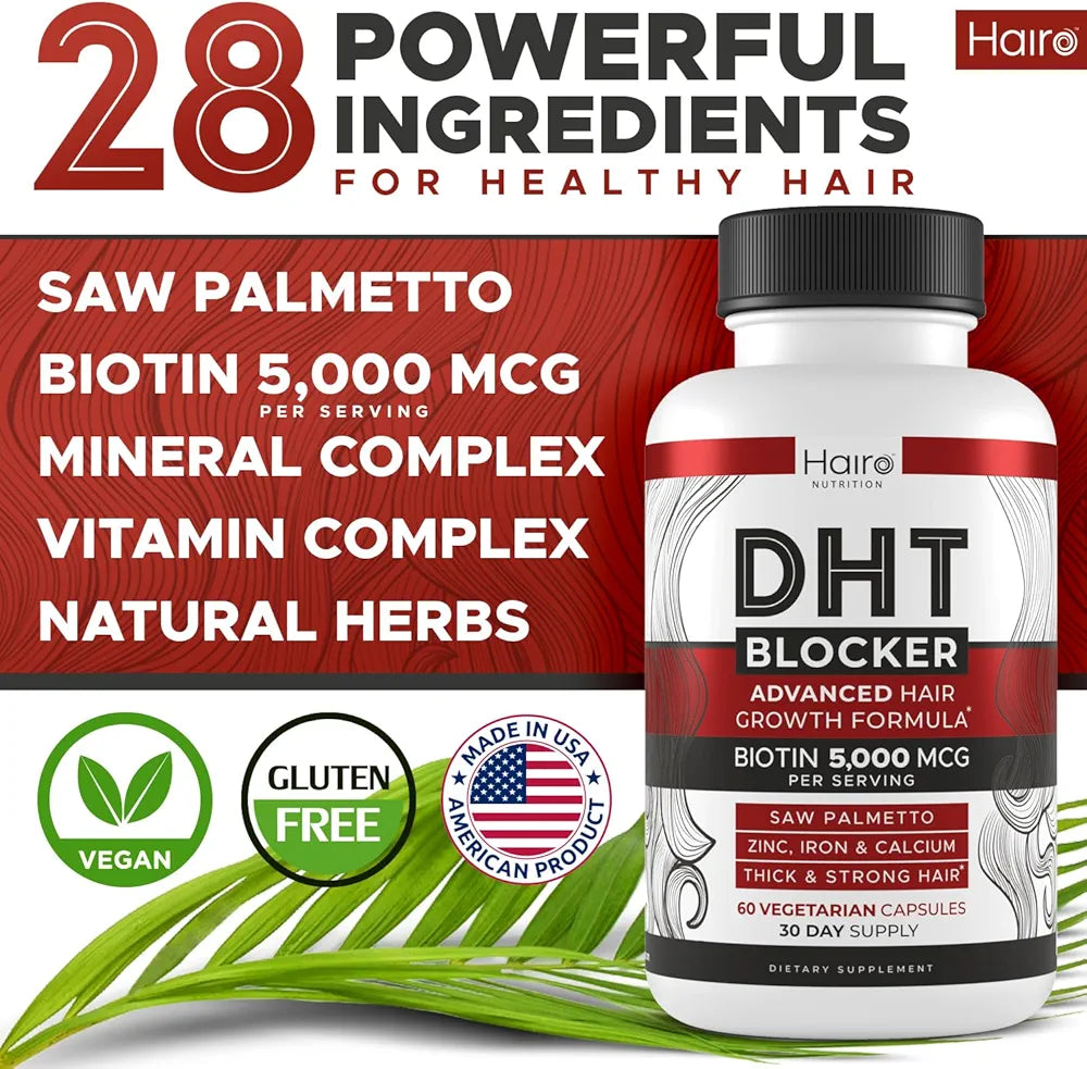 DHT Blocker Hair Growth Supplement - Biotin & Saw Palmetto for Men & Women
