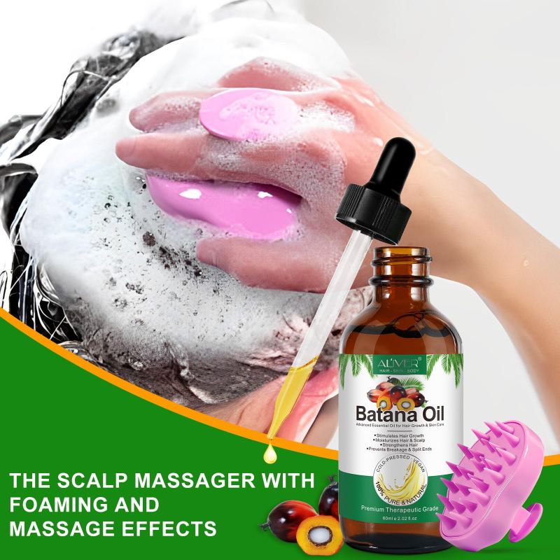 Batana Oil for Hair Growth 2.02 Fl Oz with Scalp Massage