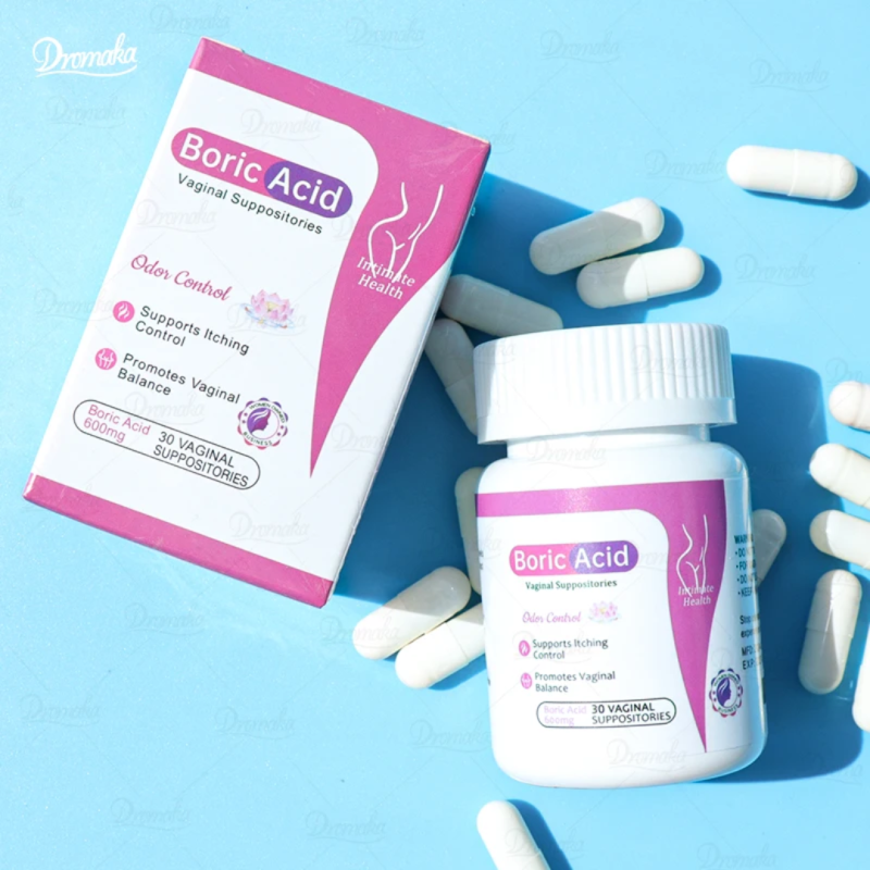 Boric Acid Vaginal Suppositories – 600mg – 30 Count – Odor Control, Itch Relief & Vaginal pH Balance Support