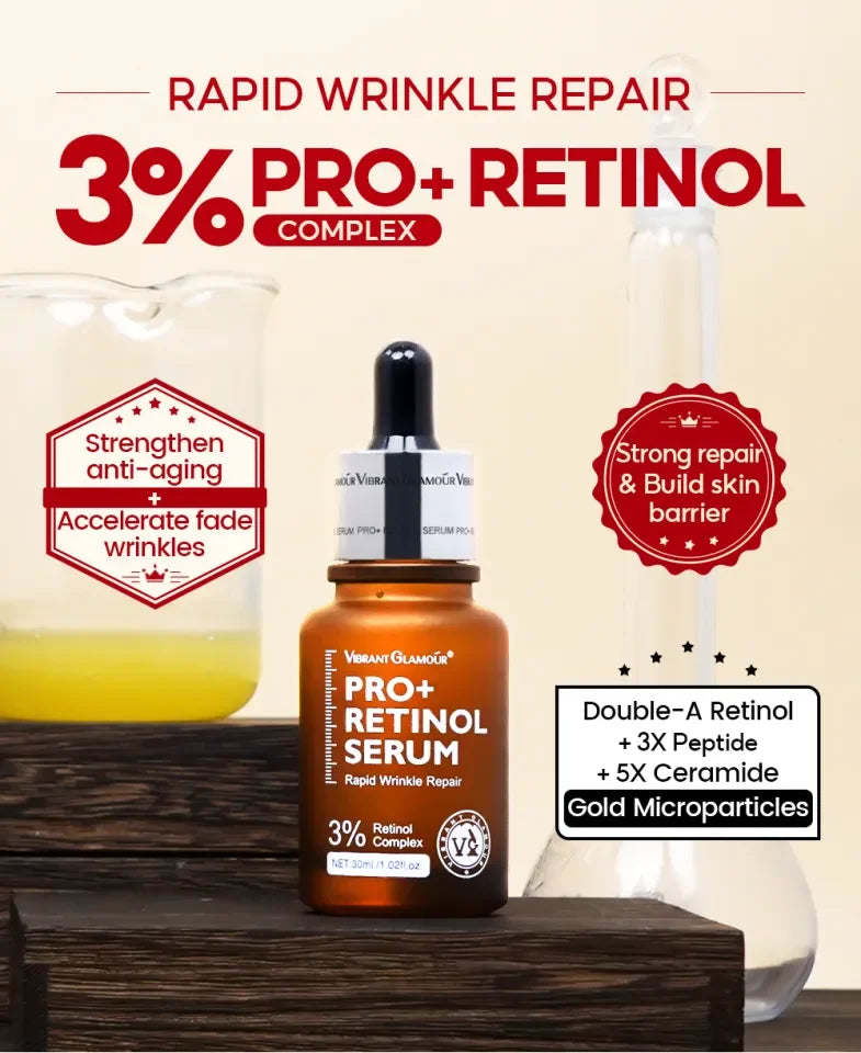 Retinol Serum Pro+ 30ml - Anti-Aging Wrinkle Repair with Peptides & Ceramides